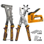 Agrafeuse pince rivet et pince perforatrice ingco