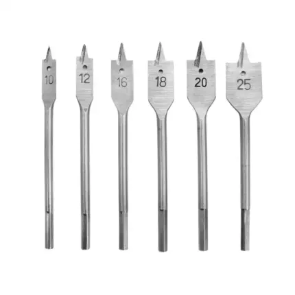 Jeu de 6 meches a bois plates 10-25mm